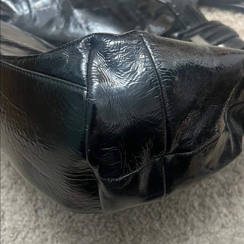 Bookies Black Patent Tote/Shoulder Bag with Two Handles